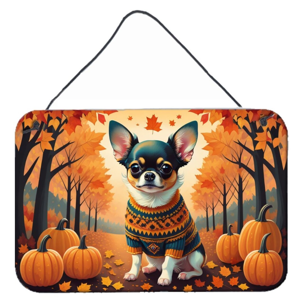 Edge Collections - 8" x 12" - Multicolor - Chihuahua Wall or Door Hanging Aluminum Print - 1 Piece